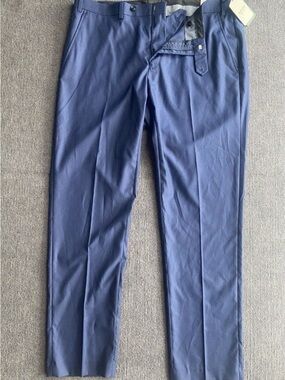 NWT Alfani Men’s Dressing Pants 38x32 Blue Slim Fit
